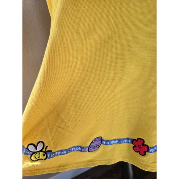 Vtg Y2K Disney World Pooh Yellow Sleeveless Polo Dress Girls XL/Womens SM - Picture 7 of 16